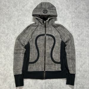 Lululemon Scuba Jacket grey/black casual sportswear fleece womens size 6
